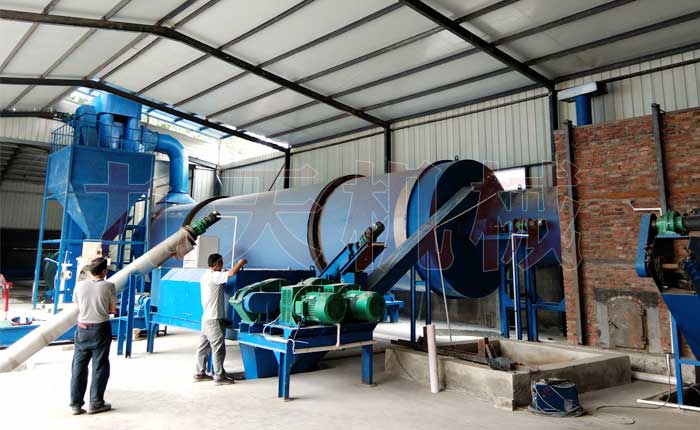 燃煤供熱型啤酒糟烘干機設備現(xiàn)場圖